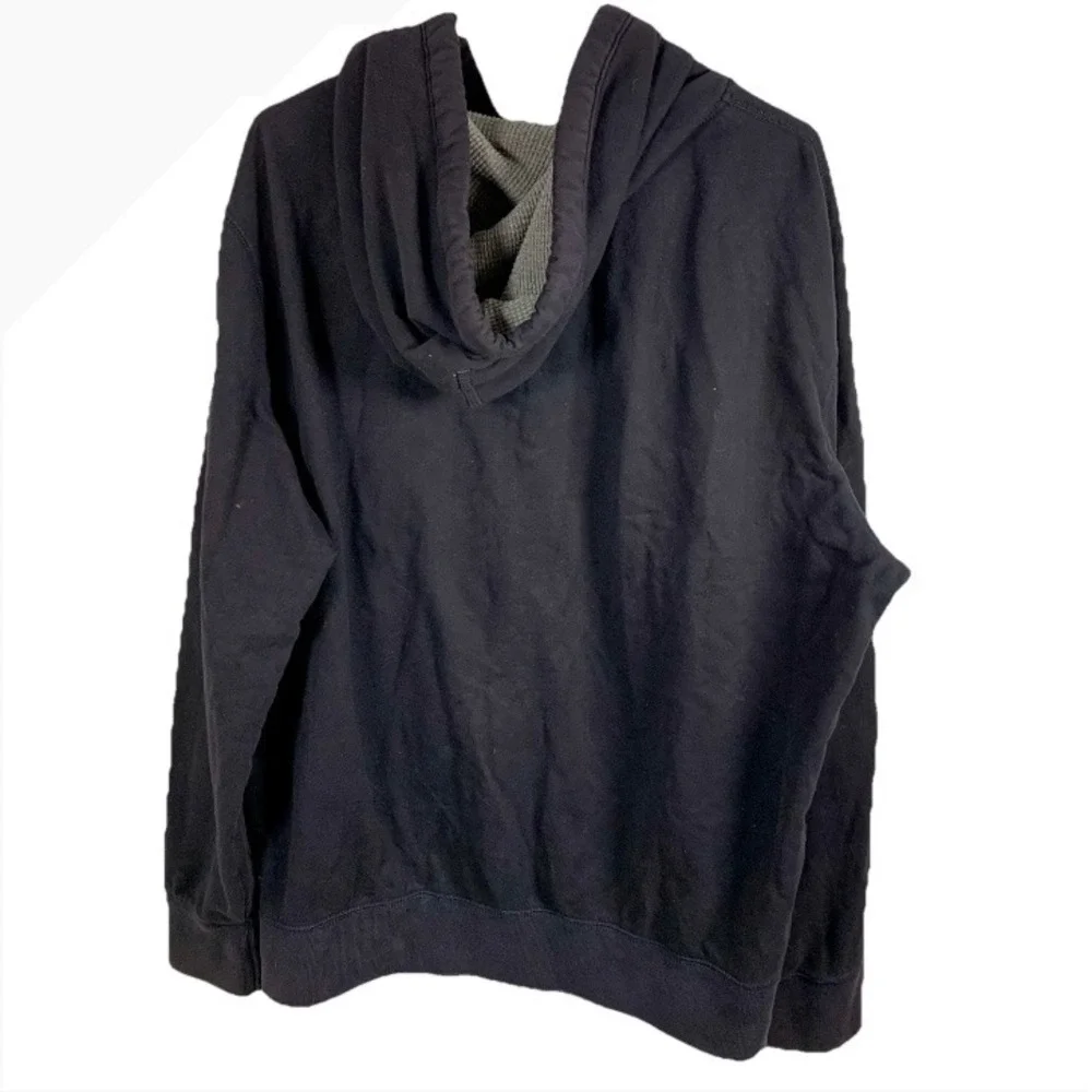 American Eagle Black Full Zip Hoodie Eagle Graphic Men XL Y2K Spell Out Skater‎ - Picture 2 of 14
